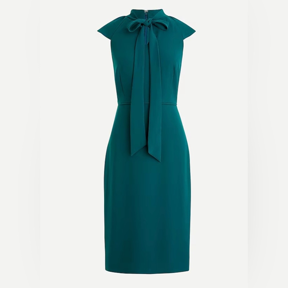 J. Crew Ruffle-front sheath dress in 365 crepe